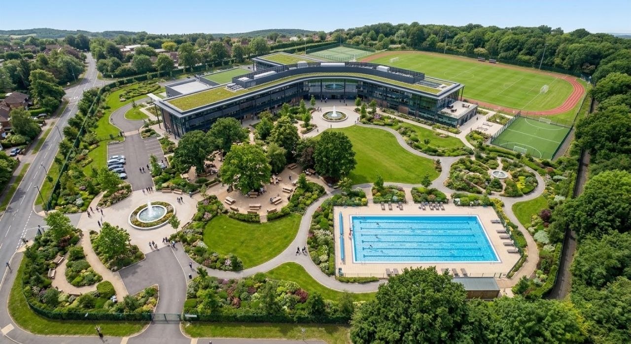 Aerial view of the new campus — 2028